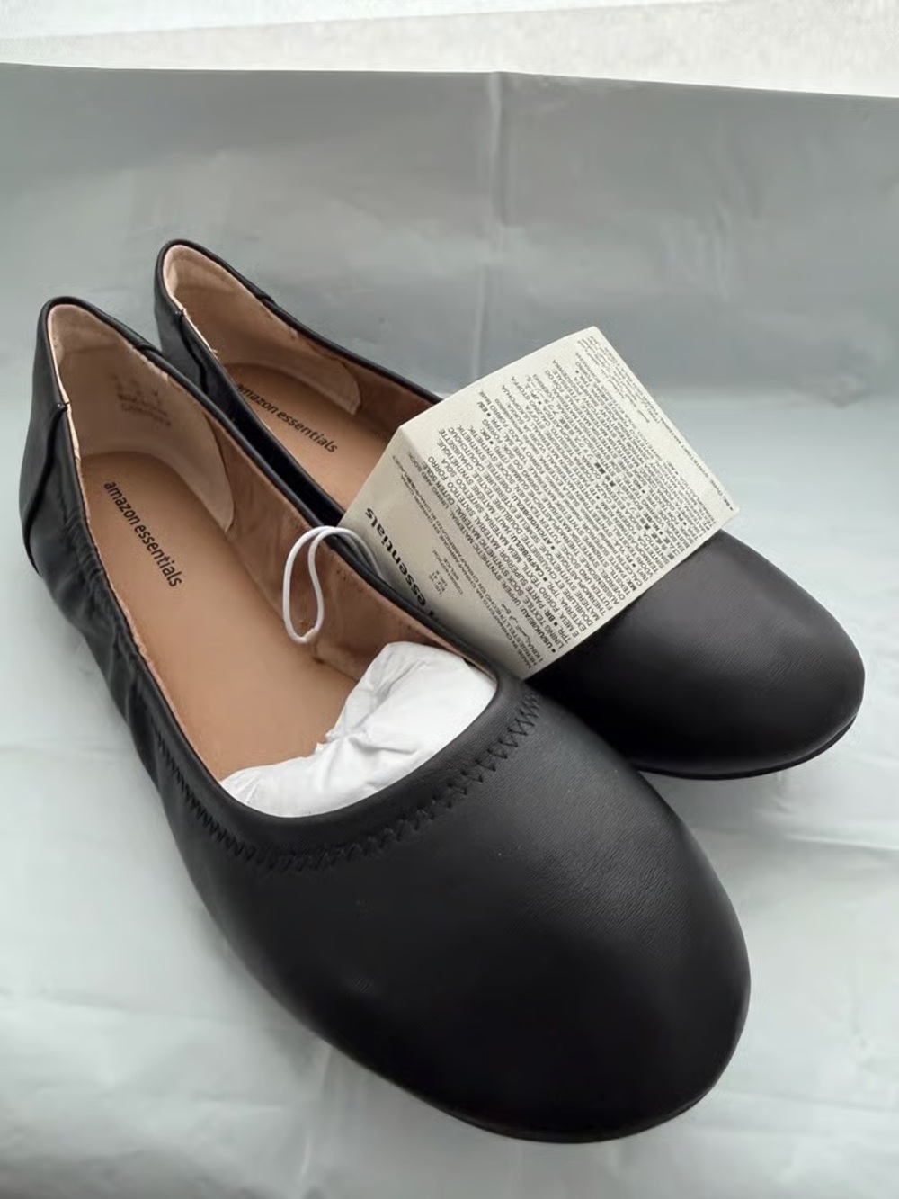 Amazon Essentials Black Slip-On Ballet Flats with Padded Insole